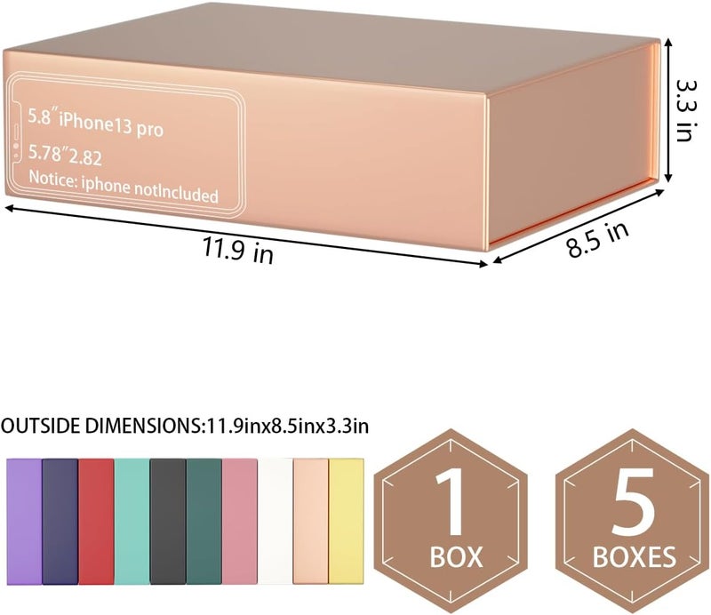 ROSTELACK Gift Boxes 11.9" x 8.5" x 3.3" with Magnetic Closure Lid Boex for Presents,Bridesmaid Gifts Box,Cute Box,Birthday Boxs,Luxury for Gift Packaging, Magnetic Gifts Boxe for Wrapping - Image 2